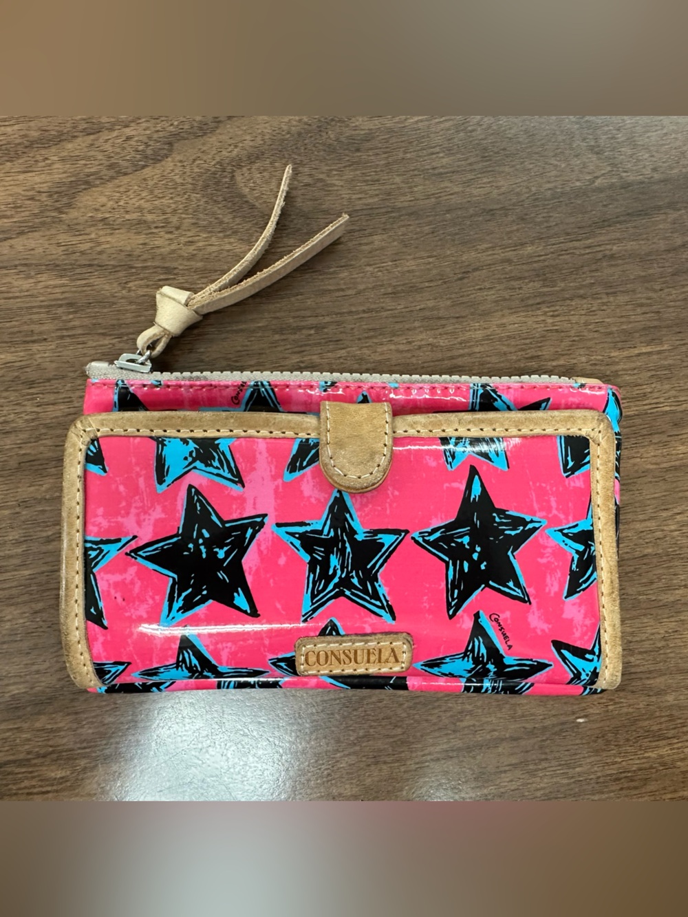Consuela Hot Pink Star Wallet with Turquoise Accents